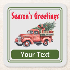 Gegroet van het gepersonaliseerde seizoen vierkante kartonnen onderzetter