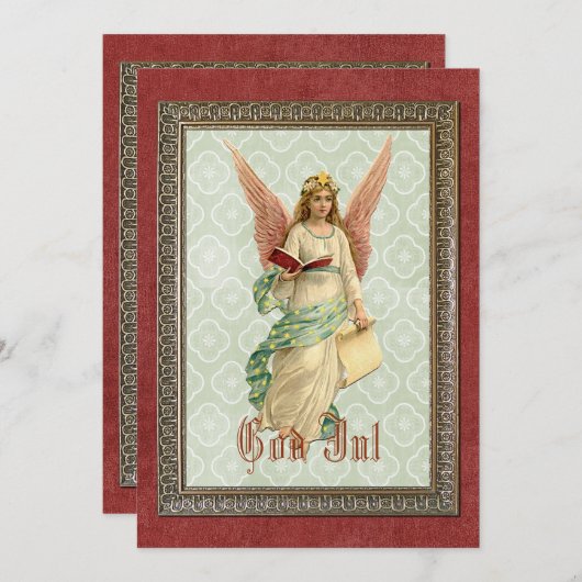 Gegroet voor aangepaste  Antieke Feestdagenkaart (Voorkant / Achterkant)