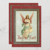 Gegroet voor aangepaste  Antieke Feestdagenkaart (Voorkant / Achterkant)