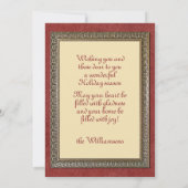 Gegroet voor aangepaste  Antieke Feestdagenkaart (Achterkant)