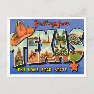 Gegroeten uit Texas, de Lone Star State Travel Briefkaart