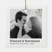 Gehaakt & Bewitched – trouwfoto minimaal Keramisch Ornament (Achterkant)