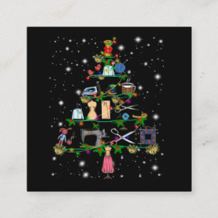 Gehaakte apparaten met kerstbomen vierkante visitekaartje