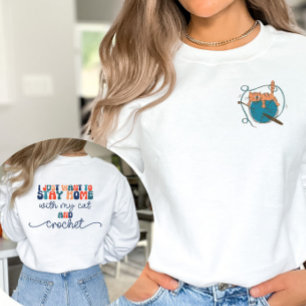 Gehaakte en Cat Lover Pocket Design Sweatshirt