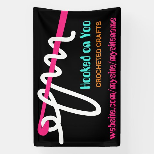 Gehaakte haakgaren stitch craft show display spandoek (Verticaal)