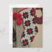 gehaakte kerstkous feestdagenkaart (Voorkant / Achterkant)