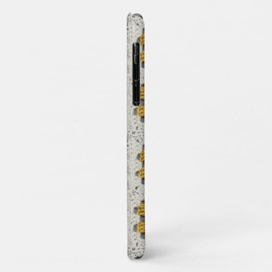 Gehaakte oma vierkant geel en grijs Case-Mate iPhone case (Achterkant/links)