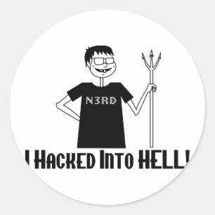 Gehackt in hel ronde sticker