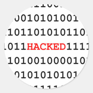 Gehackte code ronde sticker