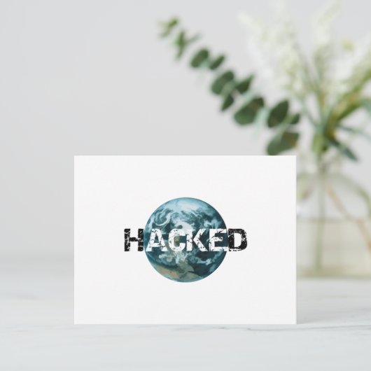 Gehackte planeet Aarde Briefkaart (Staand voorkant)