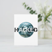 Gehackte planeet Aarde Briefkaart (Staand voorkant)
