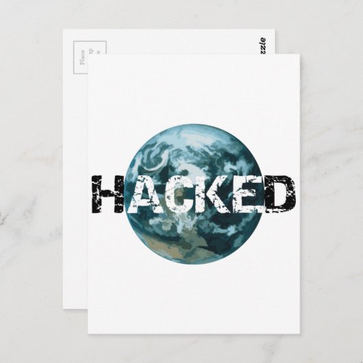 Gehackte planeet Aarde Briefkaart (Voorkant / Achterkant)
