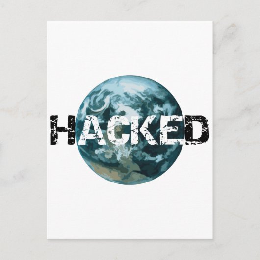 Gehackte planeet Aarde Briefkaart (Voorkant)