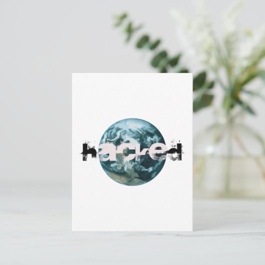 Gehackte planeet Aarde Briefkaart (Staand voorkant)