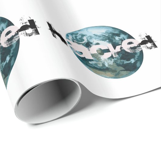 Gehackte planeet Aarde Cadeaupapier (Rol Hoek)