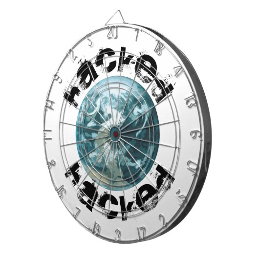 Gehackte planeet Aarde Dartbord (Voorkant Rechts)