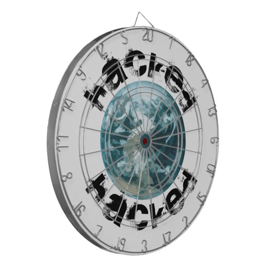 Gehackte planeet Aarde Dartbord (Voorkant Links)