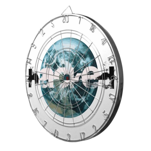 Gehackte planeet Aarde Dartbord (Voorkant Rechts)