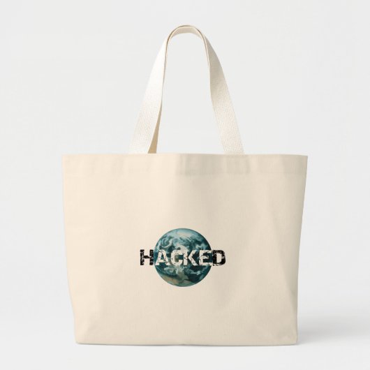 Gehackte planeet Aarde Grote Tote Bag (Voorkant)