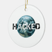 Gehackte planeet Aarde Keramisch Ornament (Links)