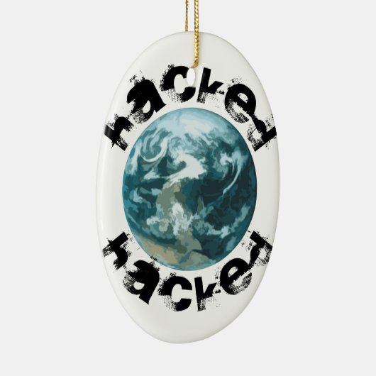 Gehackte planeet Aarde Keramisch Ornament (Rechts)