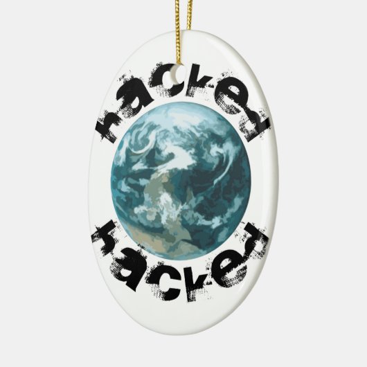 Gehackte planeet Aarde Keramisch Ornament (Links)