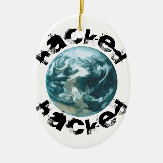 Gehackte planeet Aarde Keramisch Ornament (Voorkant)