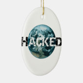 Gehackte planeet Aarde Keramisch Ornament (Rechts)