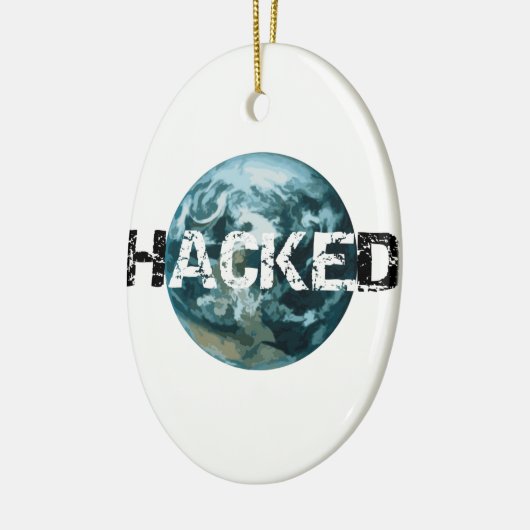 Gehackte planeet Aarde Keramisch Ornament (Links)
