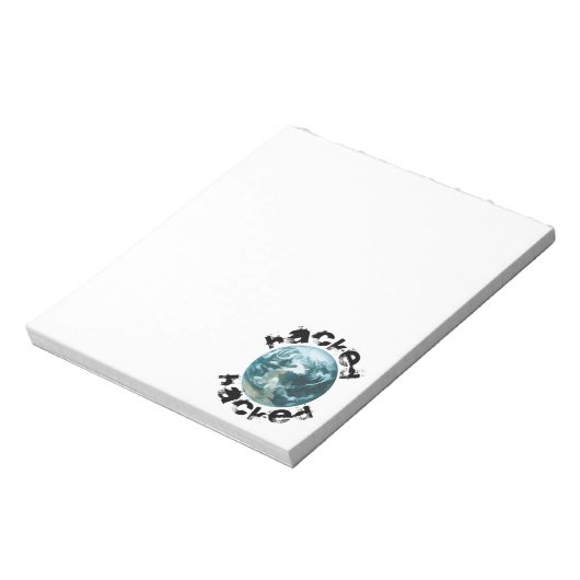 Gehackte planeet Aarde Notitieblok (Gedraaid)