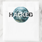 Gehackte planeet Aarde Rechthoekige Sticker (Tas)