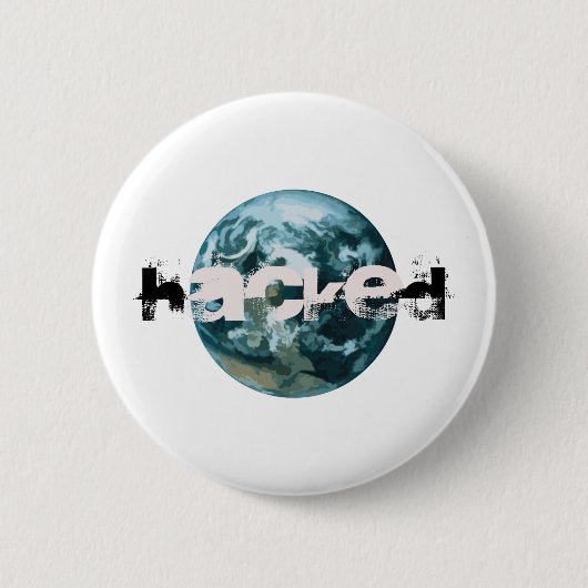 Gehackte planeet Aarde Ronde Button 5,7 Cm (Voorkant)