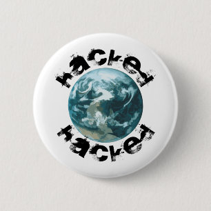 Gehackte planeet Aarde Ronde Button 5,7 Cm