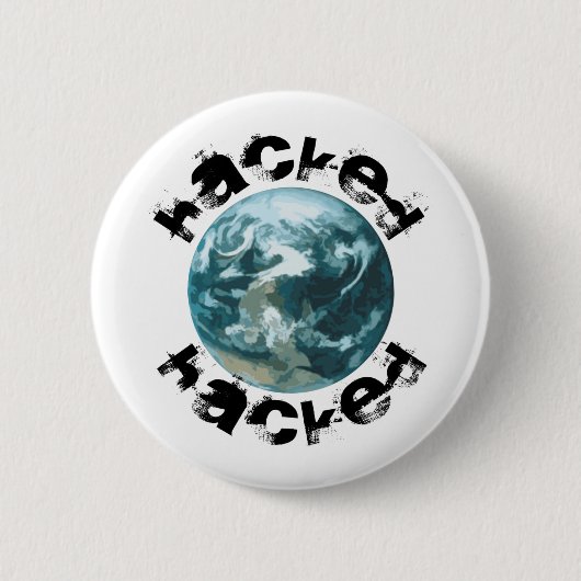 Gehackte planeet Aarde Ronde Button 5,7 Cm (Voorkant)