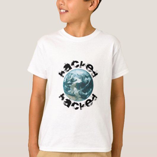 Gehackte planeet Aarde T-shirt (Voorkant)