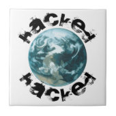 Gehackte planeet Aarde Tegeltje (Voorkant)