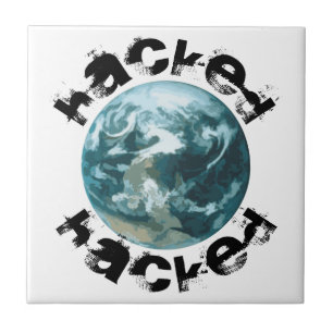 Gehackte planeet Aarde Tegeltje
