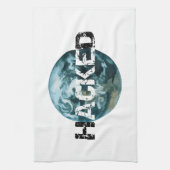 Gehackte planeet Aarde Theedoek (Verticaal)