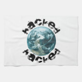 Gehackte planeet Aarde Theedoek (Horizontaal)