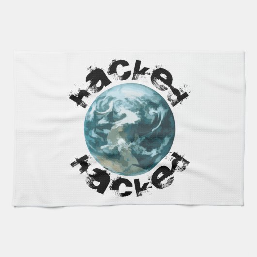 Gehackte planeet Aarde Theedoek (Horizontaal)