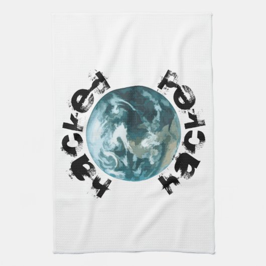 Gehackte planeet Aarde Theedoek (Verticaal)