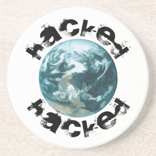 Gehackte planeet Aarde Zandsteen Onderzetter (Voorkant)