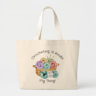 Gehäkeld Gepersonaliseerd Grote Tote Bag