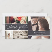 Gehakt, Foto Collage Rustic Wedding Bedankt (Voorkant)