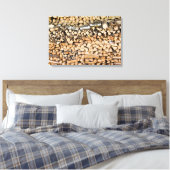 Gehakt hout op een stapel canvas print (Insitu (Slaapkamer))