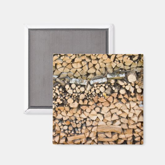 Gehakt hout op een stapelmagneet magneet (Voorkant / Achterkant)