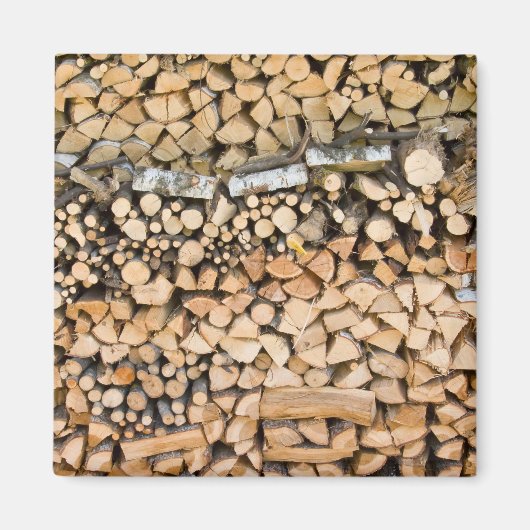 Gehakt hout op een stapelmagneet magneet (Voorkant)