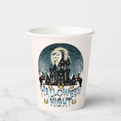 Gehakt huis, eng dagblad papieren bekers (Achterkant)