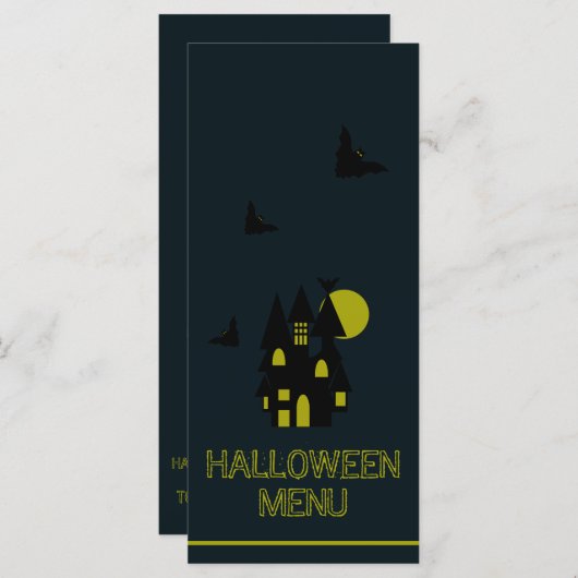 Gehakt huis, menu Halloween (Voorkant / Achterkant)