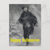Gehakt Man Happy Halloween-geesten Briefkaart (Voorkant)